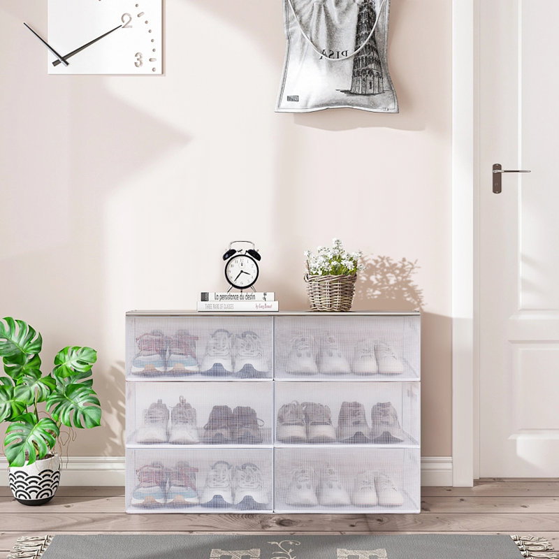 Econah 12 Pair Stackable Shoe Storage Box