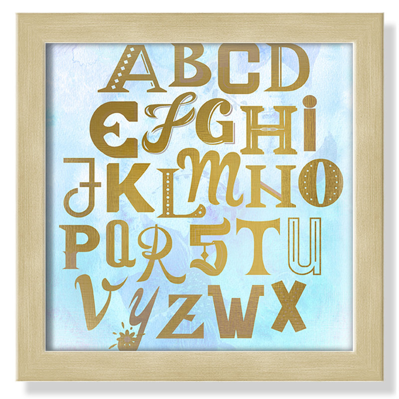 Abc Blue », impression sur papier, Encadré de boîte champagne clair, H 8 po x l 8 po x P 1,18 po