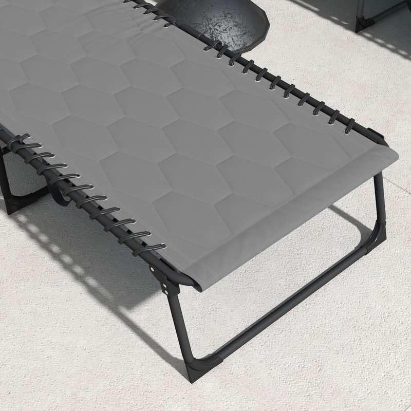 Chaise longue d'extérieur en métal Vincenza, Gris, 1