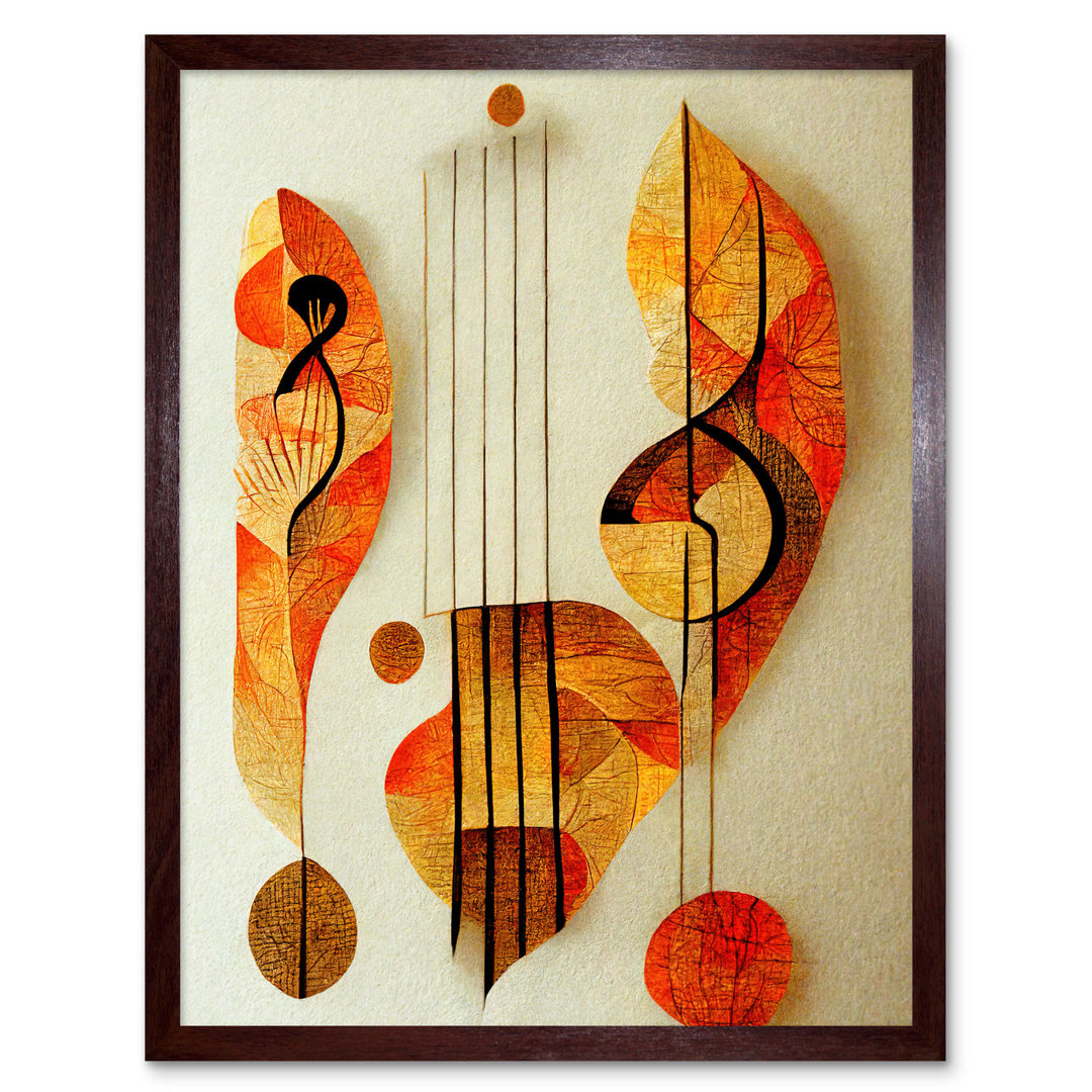 Modern Abstract Musical Symbol Clef Staff - Print