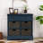 Rustic Storage Cabinet with Two Drawers and Four Classic Rattan Basket Accent Cabinet-1550221708