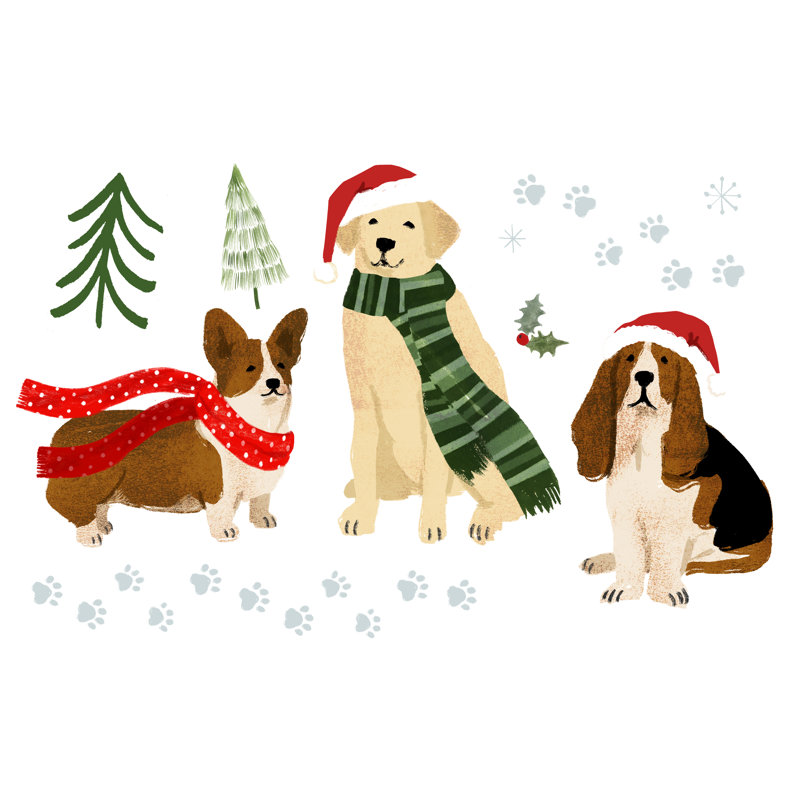 Holidogs Collection A by Victoria Barnes - Graphic Art Print, 61cm H x 91cm W, Wrapped Canvas