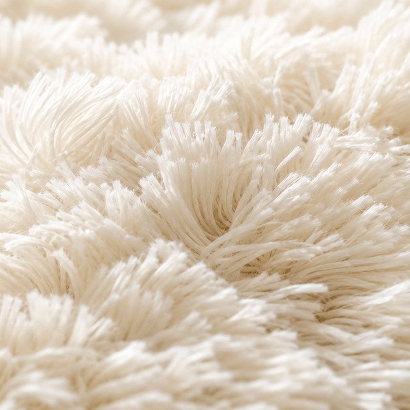 Ebern Designs Soft Fluffy Cream White Shag Area Rug for Living Room Bedroom Nursery Kids Room, Rectangle 10' x 14'