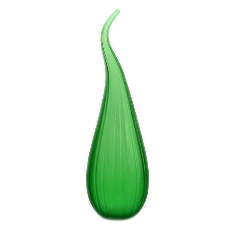 Murano Glass Stripe Vase, Green