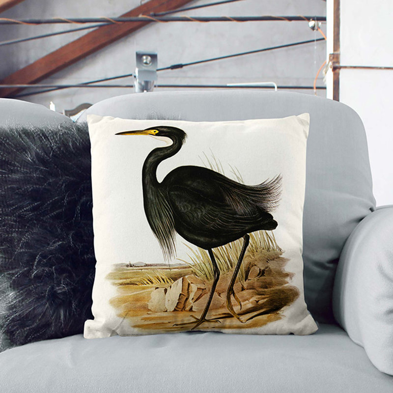 Square Throw Cushion, Black, 40cm H x 40cm W x 15cm D