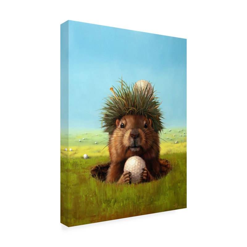 Art mural sur toile tendue - "Ball Hog No. 2" par Lucia Heffernan pour décoration de salon, de chambre à coucher ou de bureau - 24 x 32