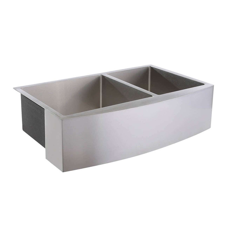 33 " L Double Bowl Stainless Steel Kitchen Sink, Stainless Steel