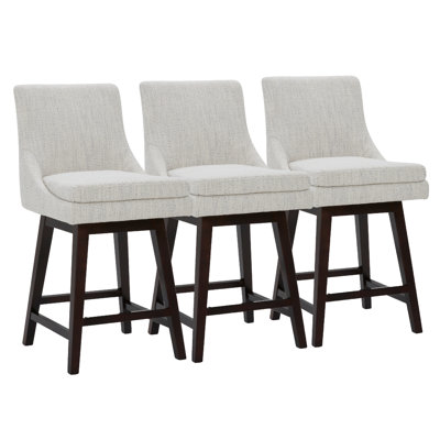 Neri Upholstered Swivel Counter Stool (Set of 3)