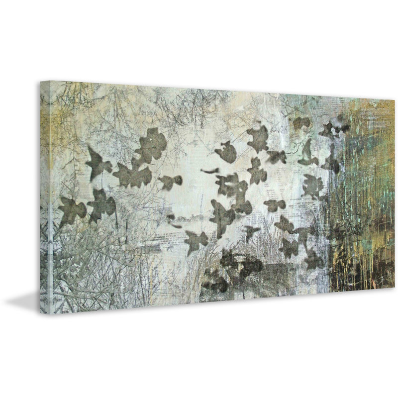 Silver Flock by Tracy Silva Barbosa - Wrapped Canvas Painting, 57cm H x 114cm W