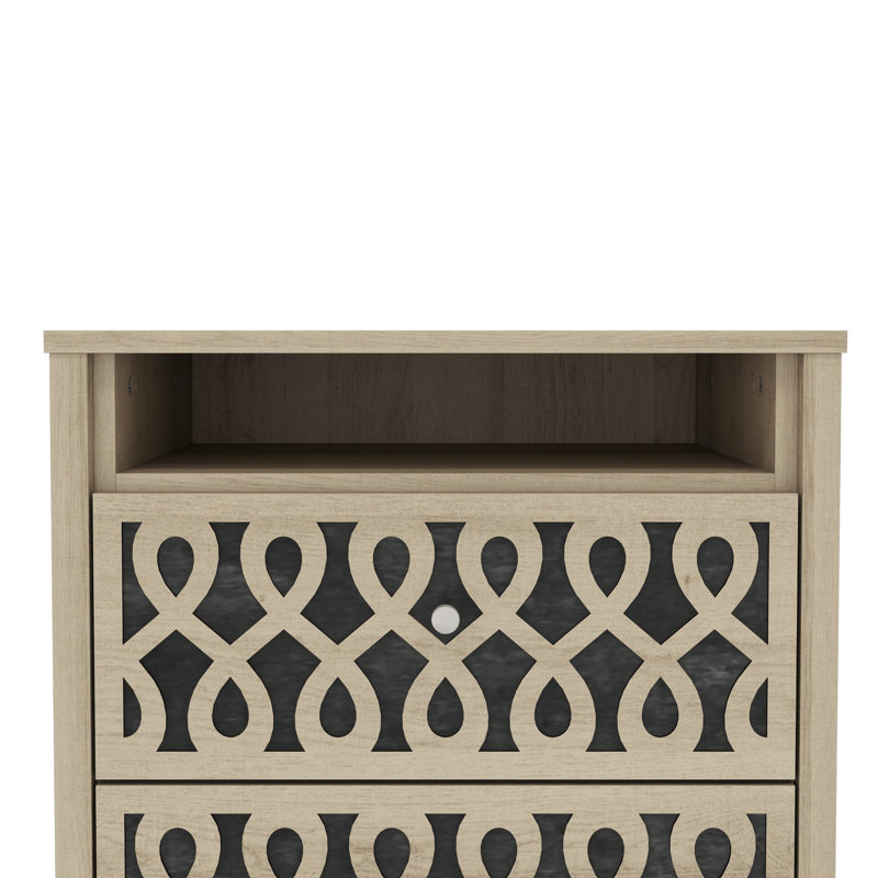 Pruitt Allysyn 20.9'' W 2-Drawer Manufactured Wood Nightstand, Beige