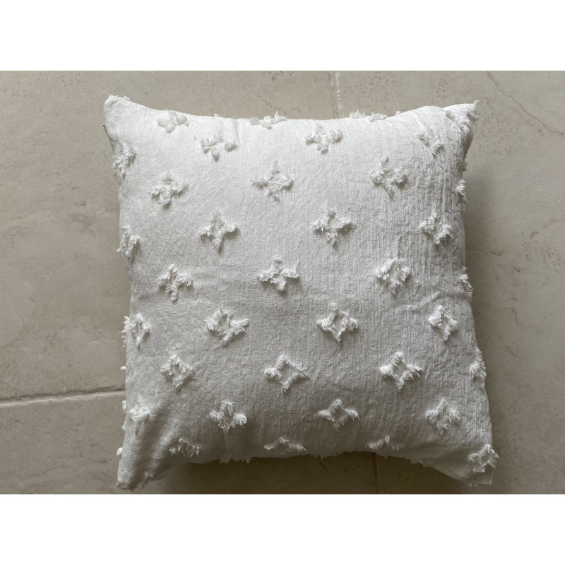  Mini coussin décoratif géométrique carré, Blanc