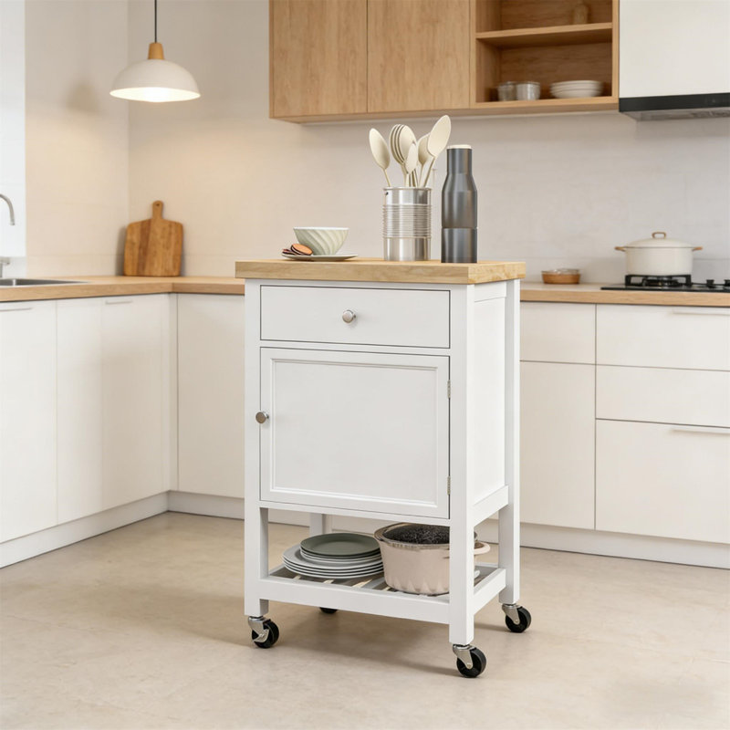 Mobile Kitchen Island (Not Include Stools)