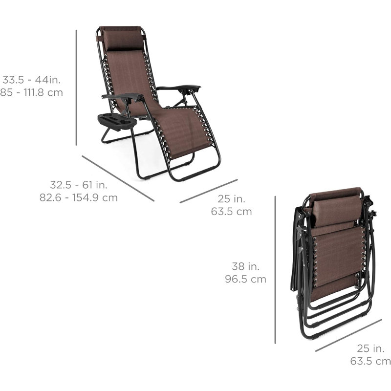 Folding Zero Gravity Chair, Brown