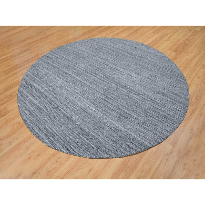 Tapis rond en laine biologique tissé à la main 12 pi x 12 pi gris Arsenic 78B1C9CBB70A404795A12F790D5D6883