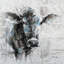 Vache mystérieuse - peinture sur toile tendue-378092744