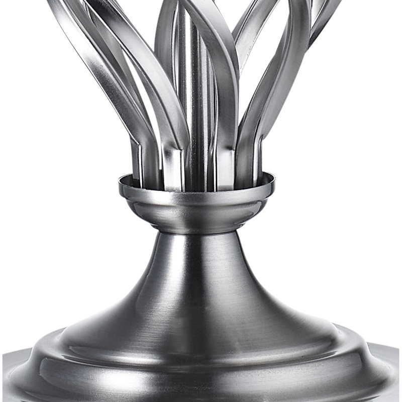 Traditional Table Lamp Base with Twist Stem Design and Inline Switch, Satin Nickel