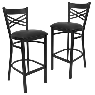 Lomonaco Upholstered Counter Stool with Metal Frame