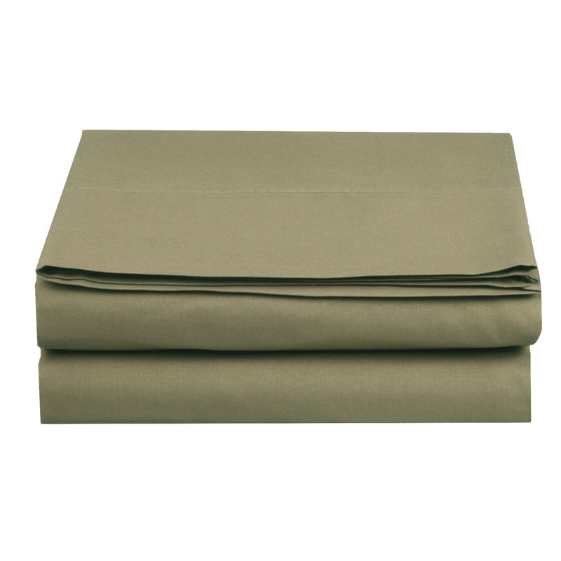 Microfiber Percale Flat Sheet, Full, Green