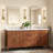 Brynie 4-Light Brass Glass Rod Wall Sconce