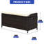 Banc de rangement en osier, banc de patio, banc de véranda avec rangement et coussin Auroralynn