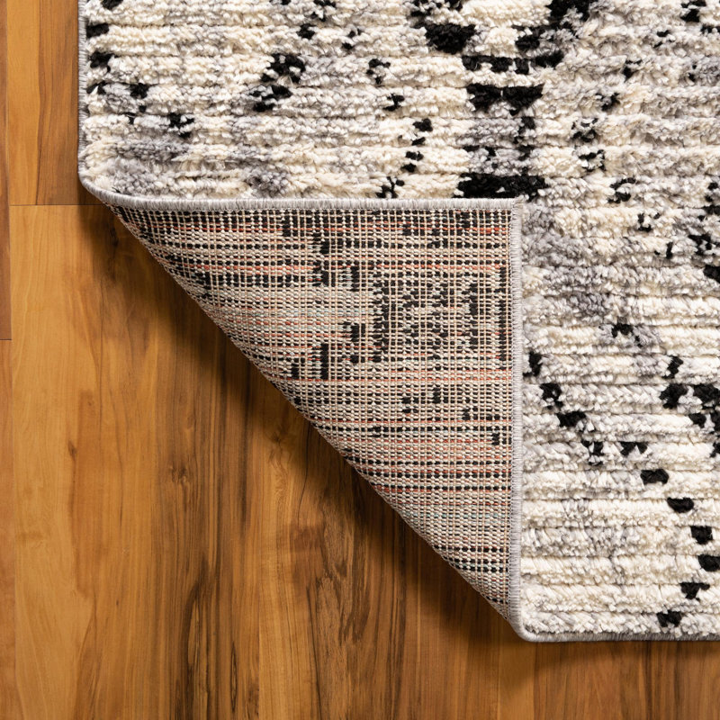 Tapis ivoire à motif géométrique Tucson, Carré 4 pi
