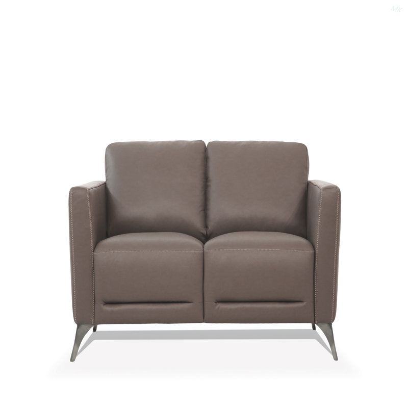 Causeuse en cuir taupe de Malaga (assemblée), Taupe