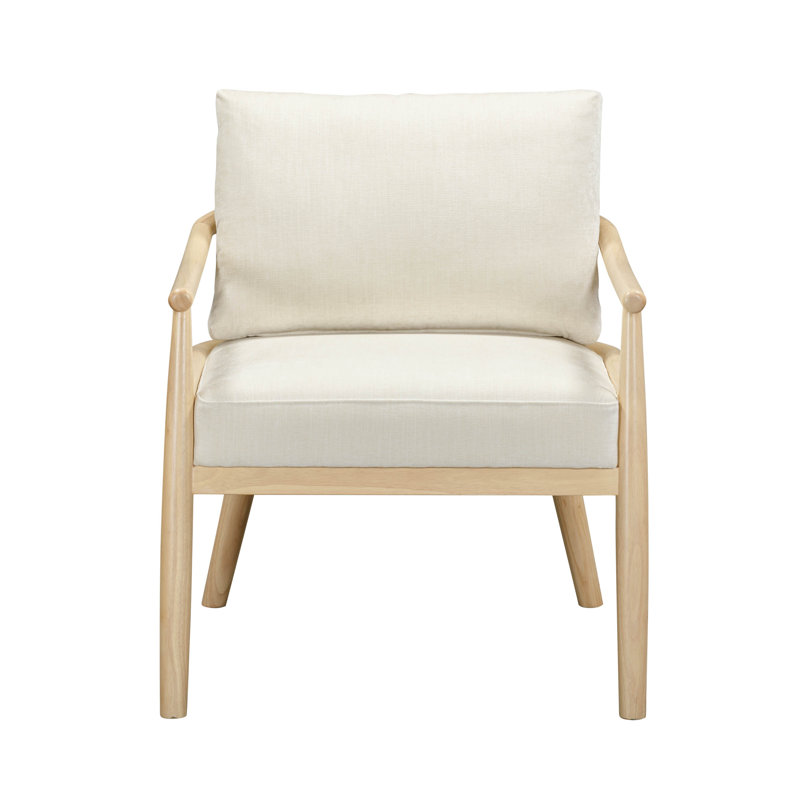 Fauteuil d'appoint en velours, Chenille crème