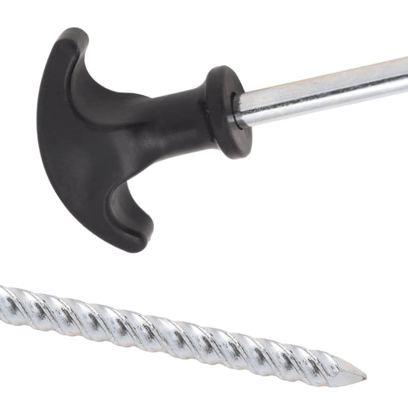 Chevilles de tente Vidaxl en acier galvanisé de 0,28 po de diamètre, 12 pièces, L 6,7 po x P 1,8 po