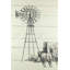 Toile rétro vintage avec moulin à vent Texas - décoration intérieure