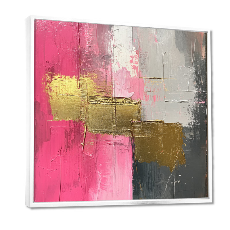 Scheller Cherry Blossom Pure Form - Art abstrait Mid-Century, Impression encadrée flottante, H 30 po x l 30 po, Blanc