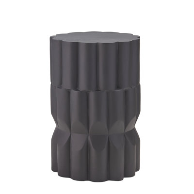 Kairo Outdoor/Indoor Modern Sculptural Handmade MgO Side Table with Geometric Stacked Design