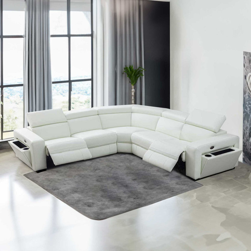 Upholstered Power Reclining U-Shaped Sectional Reversible