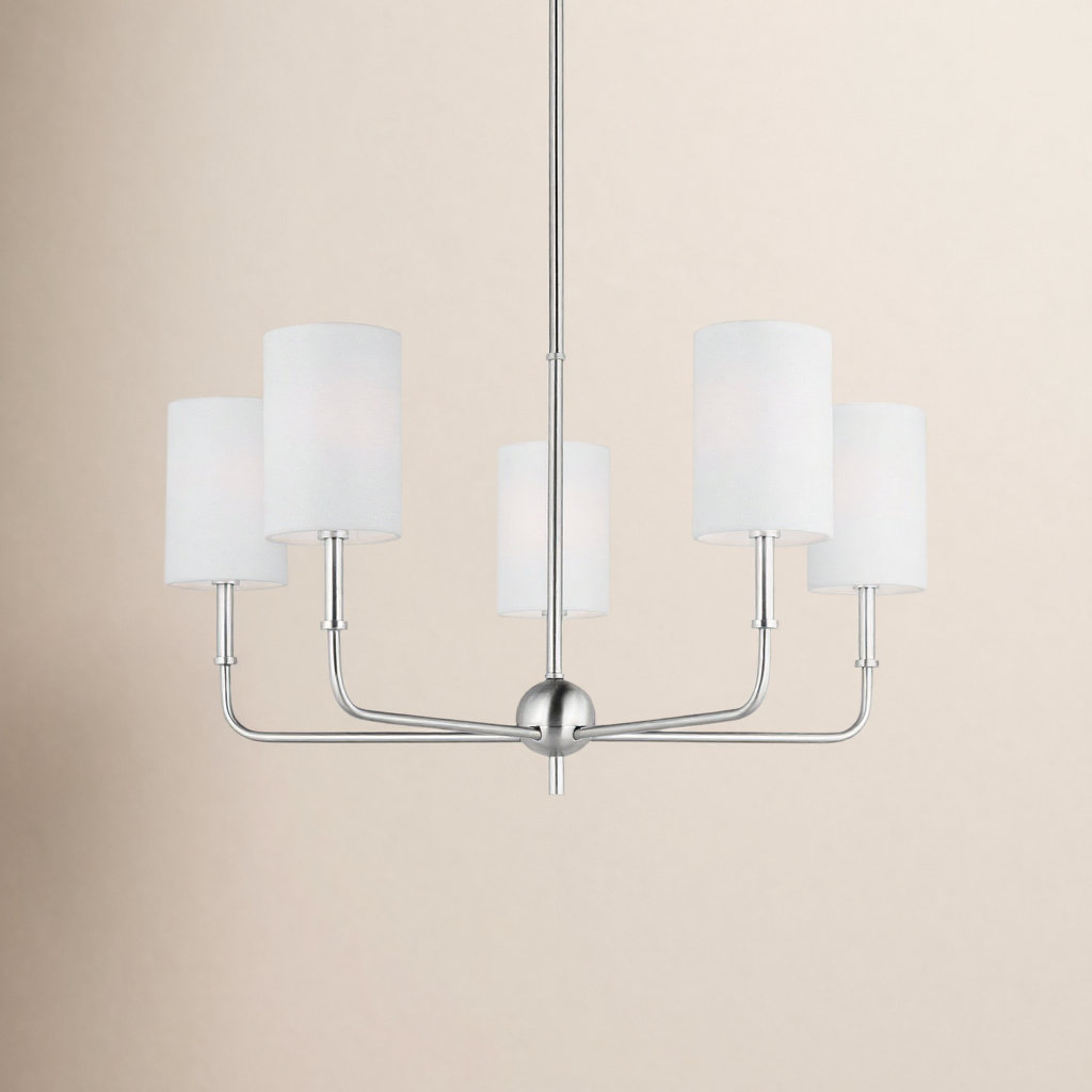 Rowley 5-Light Chandelier, Brushed Nickel