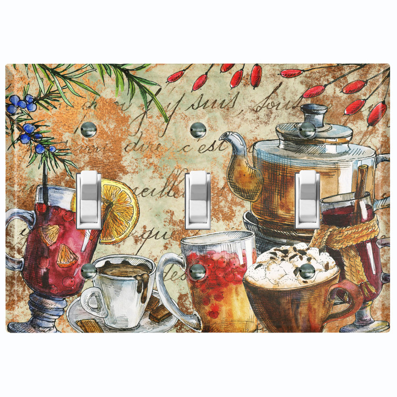 Patterned 3 - Gang Toggle Light Switch Standard Wall Plate