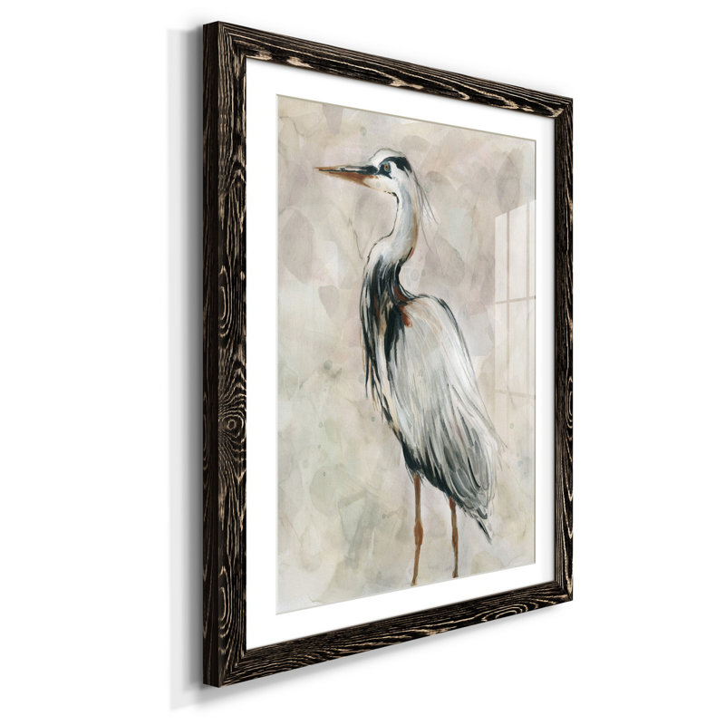 Crane At Dusk II - Cadre photo, reproduction d'art sur papier, H 44 po x l 31 po x P 1 po, Noir