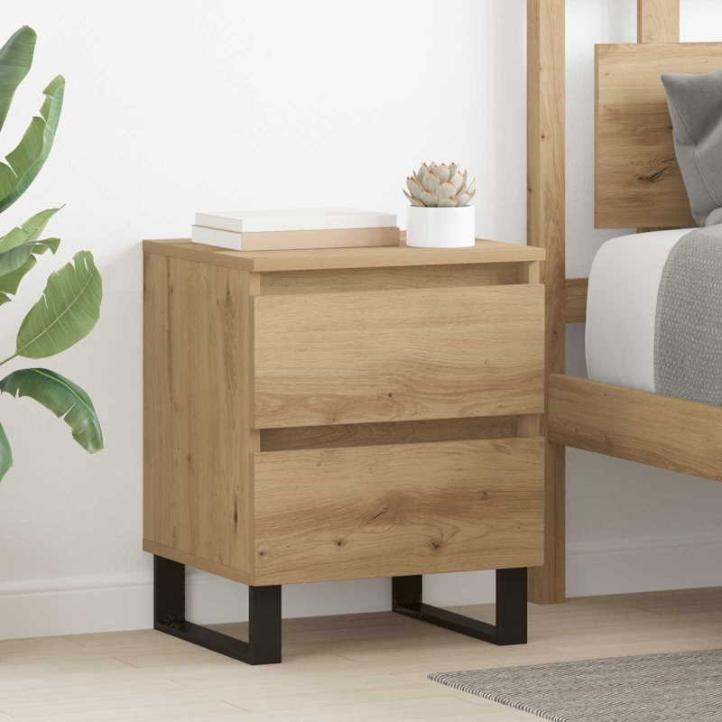 40 cm W Steel Bedside Table