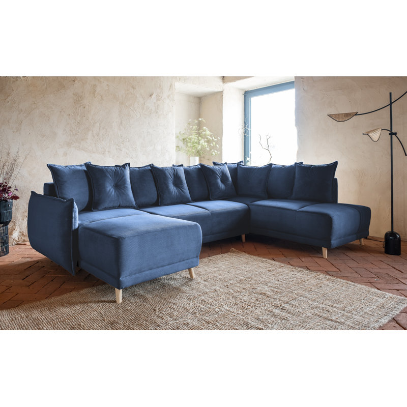 Lazy Lukka 8 Seater Sofa Bed, Right Hand Facing, Blue