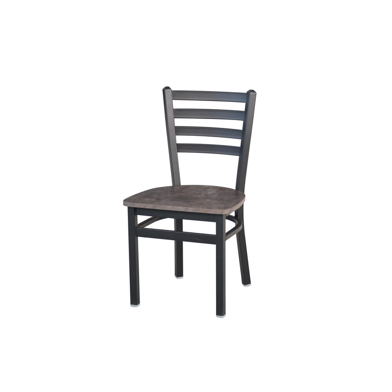 Lima 17.25'' H Metal Dining Chair, Sand Black, Rustic Copper/Black