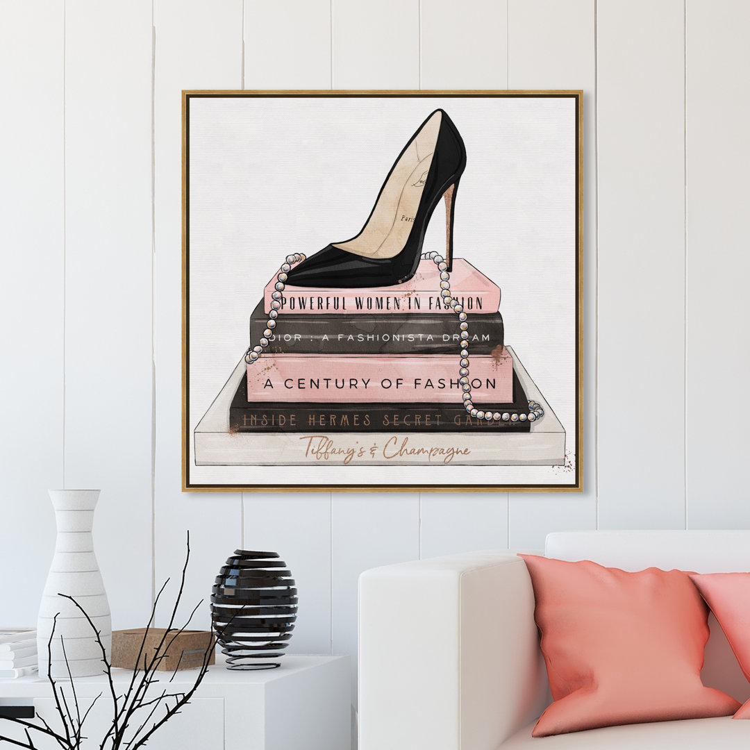 Fashion and Glam Classic Stiletto and High Fashion Books, Glam and Pastel Canvas Wall Art for Closet Oliver Gal Prints 