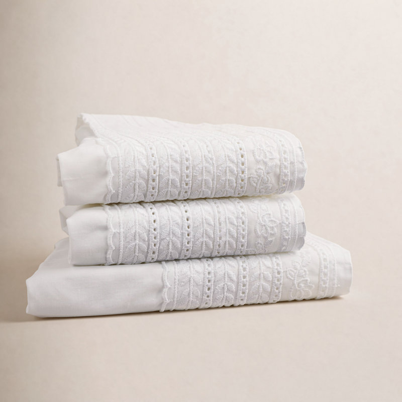 Baya Percale Sheet Set, Full Fitted Sheet with 2 Pillowcases
