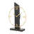 Wooden Abstract Decorative Black Clock with Angled Post Backing
