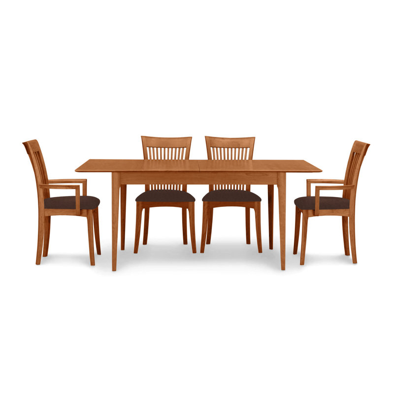 Sarah 5 - Piece Dining Set, Autumn Cherry, 30" H x 60" W x 36" D, Coffee Leather