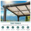 Pavillon de jardin 10 po x 24 pi avec structure en aluminium et toit incliné incliné-118215450