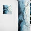 Rideau à formes abstraites blanc et bleu - Velours obscurcissant - 1 panneau-328356079