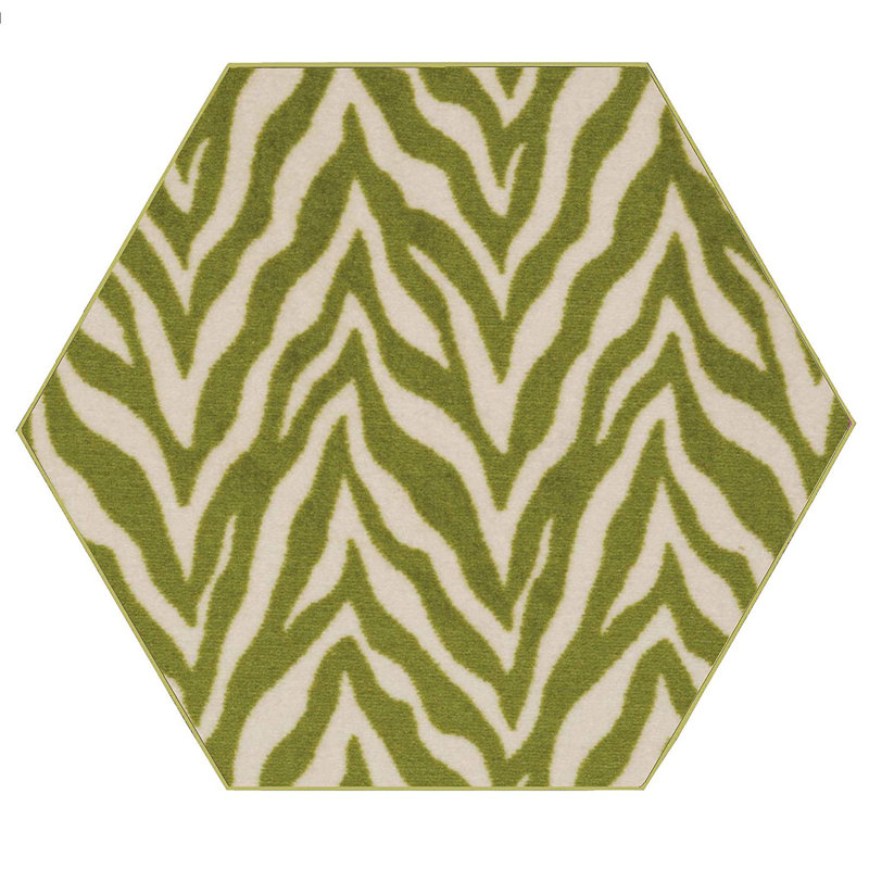 Tapis à motif animalier - Nomade zébré, Hexagone 7 pi