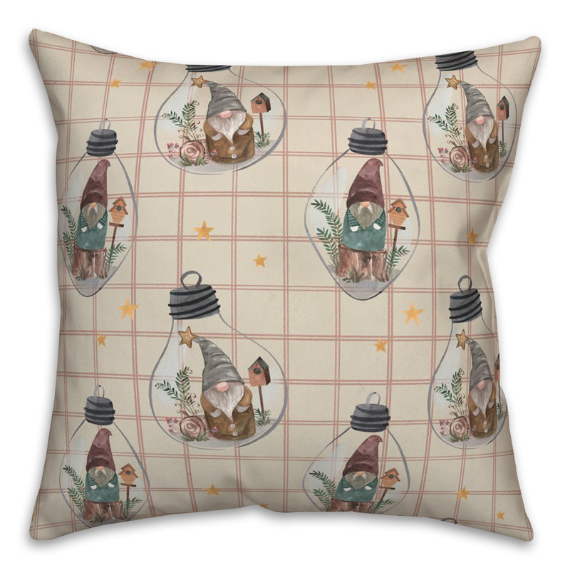 Throw Pillow, Cream/Red