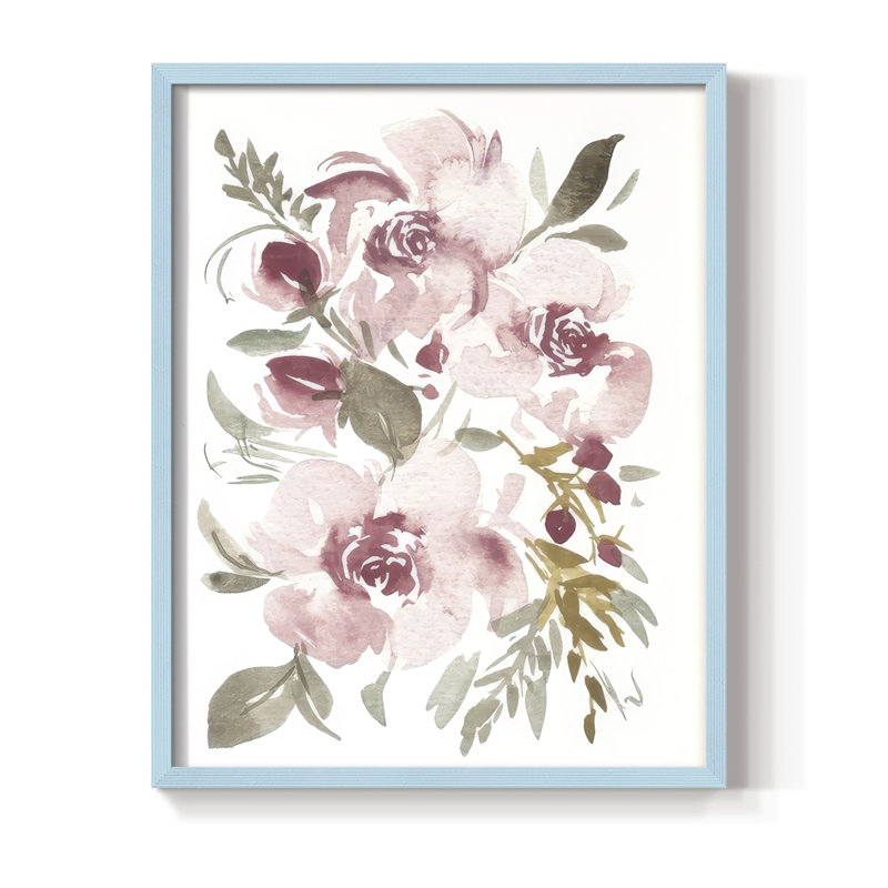 «Spring Fling Bouquet IV», reproduction encadrée - bois massif, H 30 po x l 24 po, Bleu