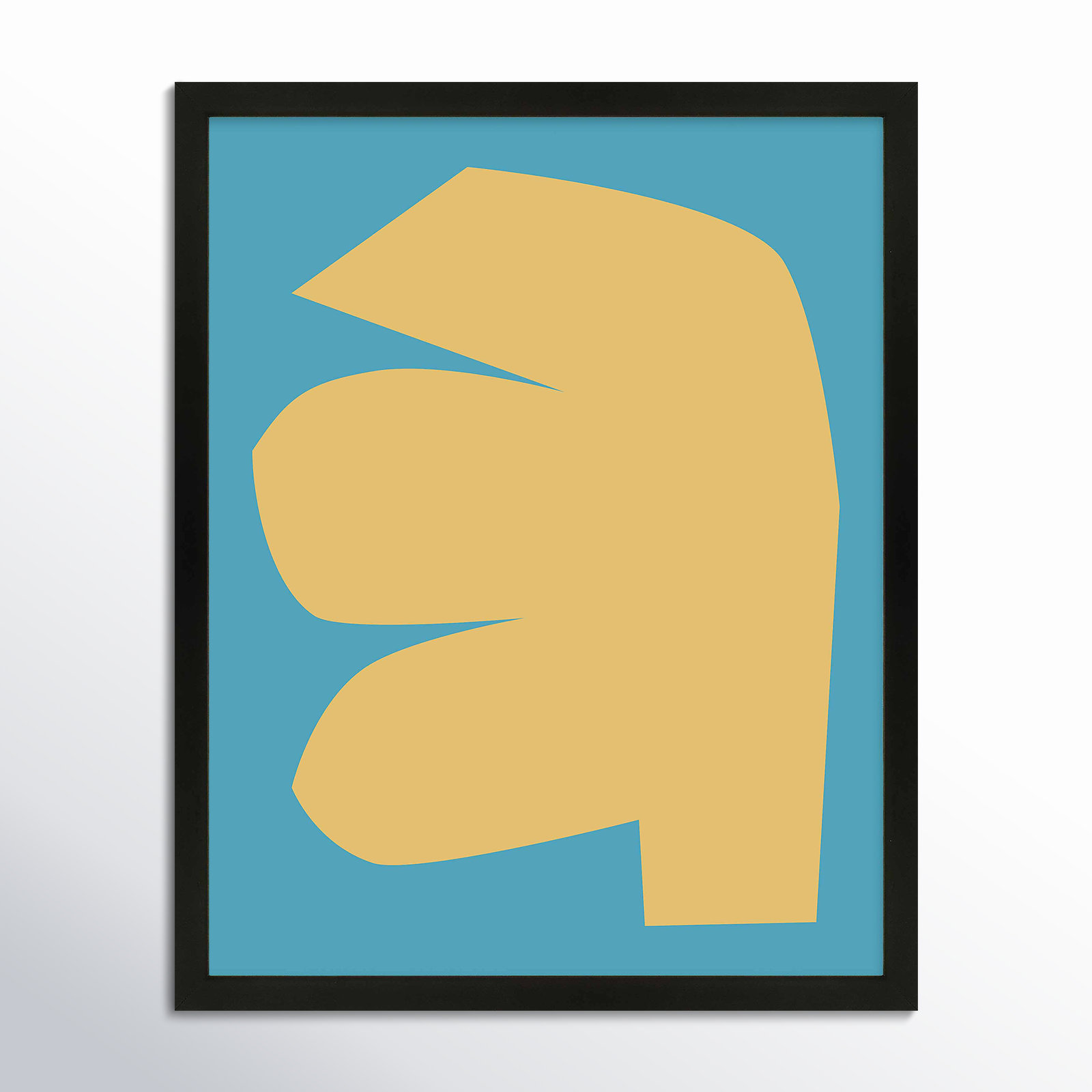 Blue Study 1 Print by Michael Kempen, Black Framed, 38"H x 30"W x 1.25"D