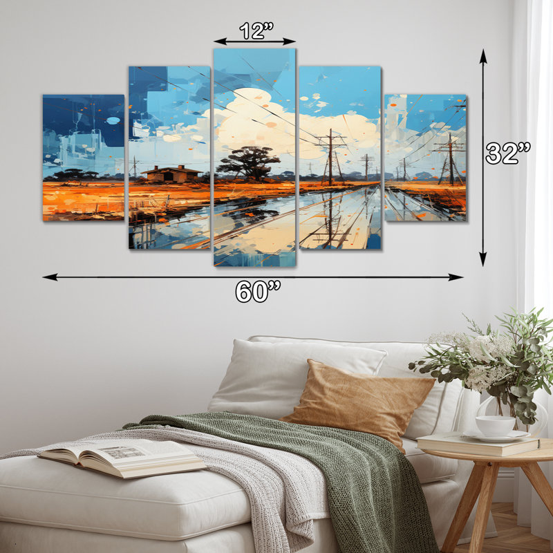 «Power Lines Electric Intersections II», impression d'art mural - 5 panneaux