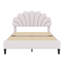 Lit plateforme tapissier en velours avec tête de lit à motif floral-117505379-117505378